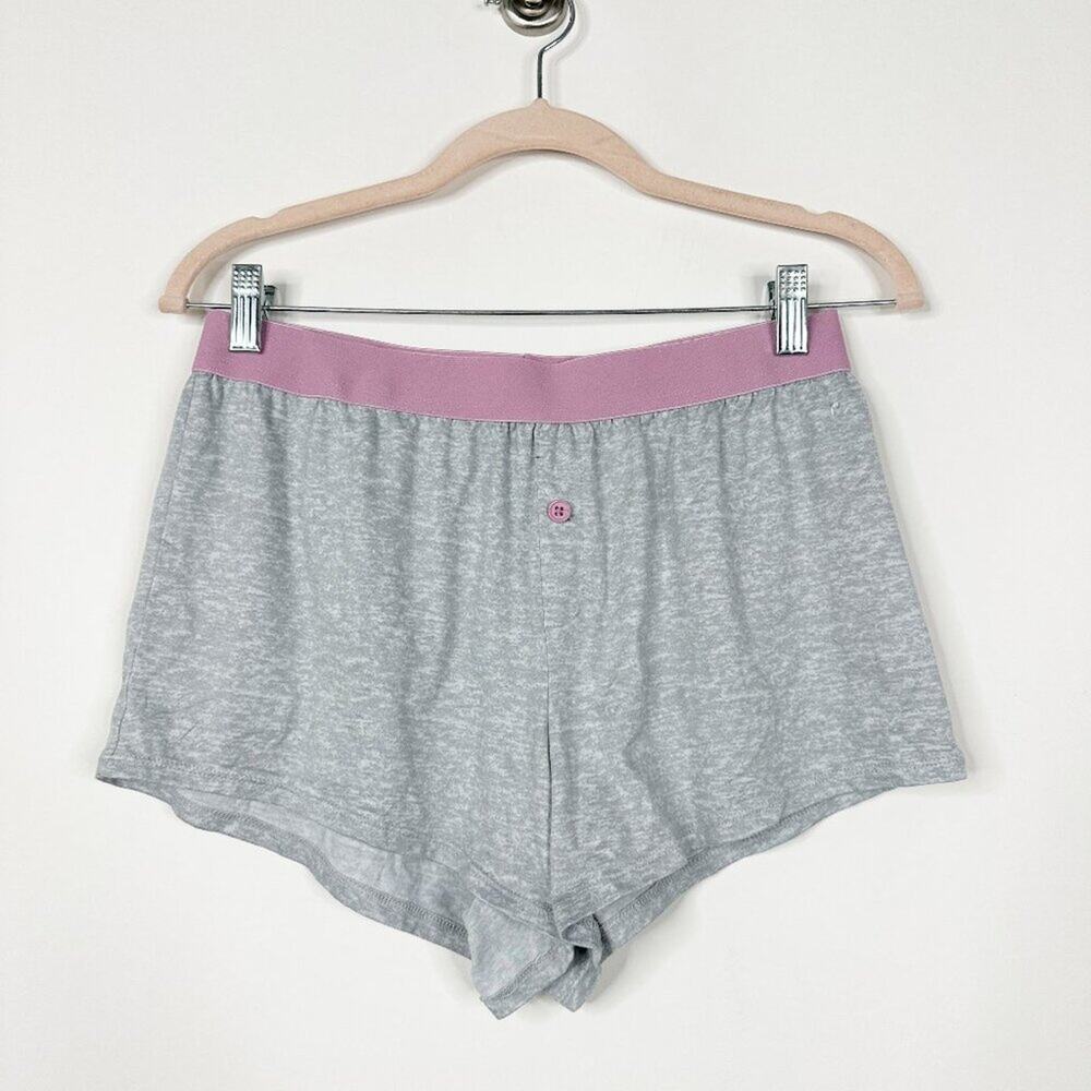 2/$30 Lucky Brand Boyshort Lounge Short Sleepwear Heather Gray Pink Small #A1470 - Picture 3 of 6